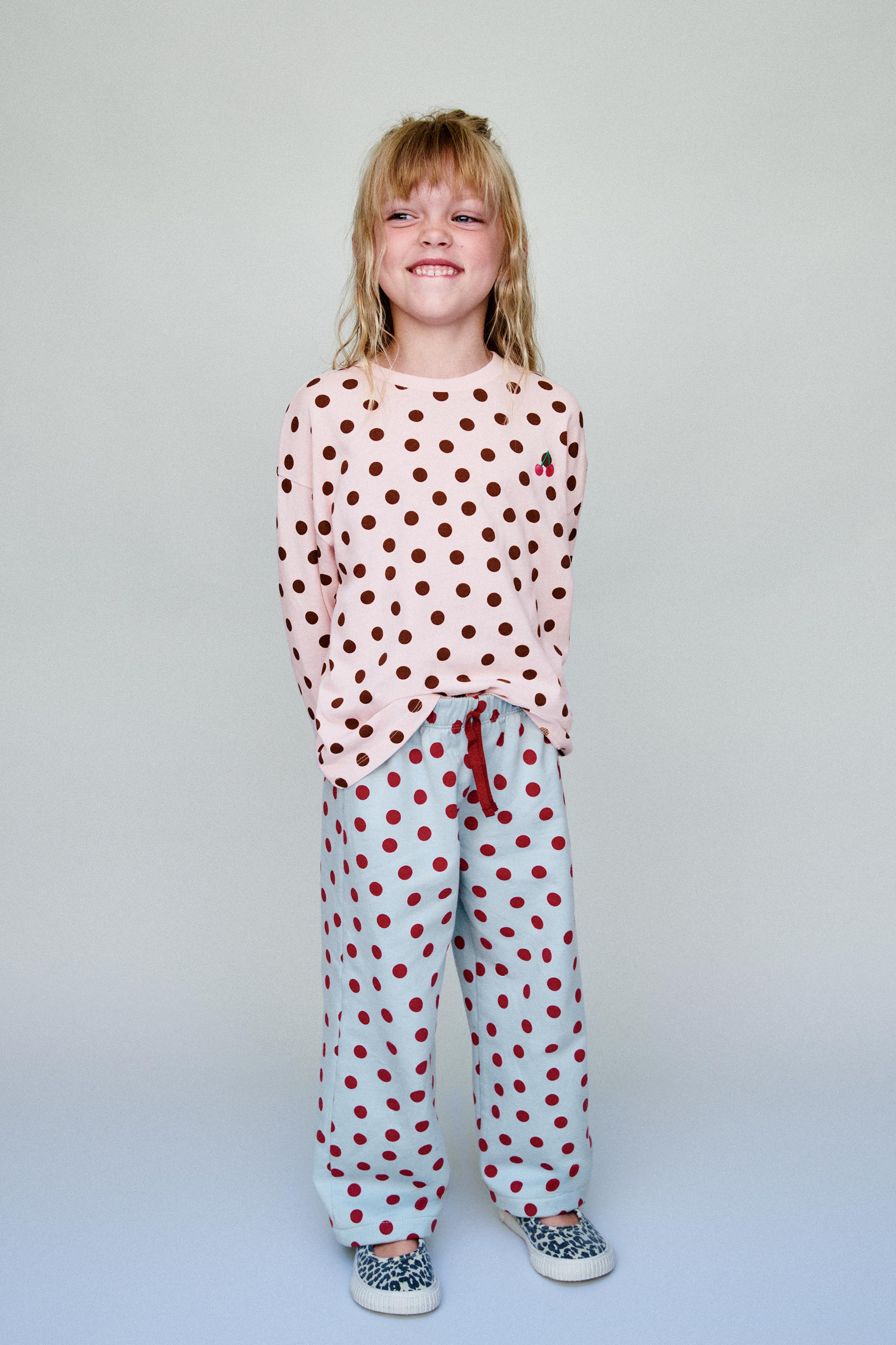 T-SHIRT À POIS ET BRODERIE CERISES